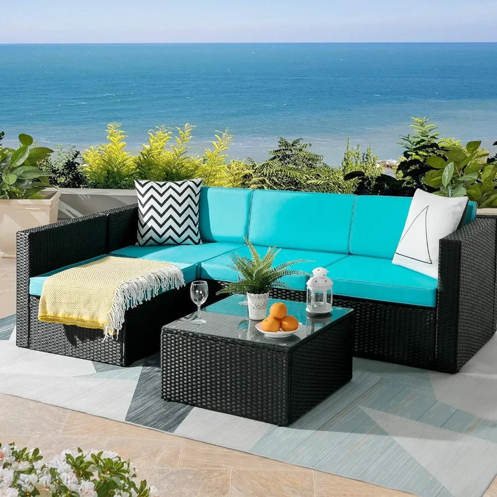 Premium Rattan Sectional Patio Sofa Set