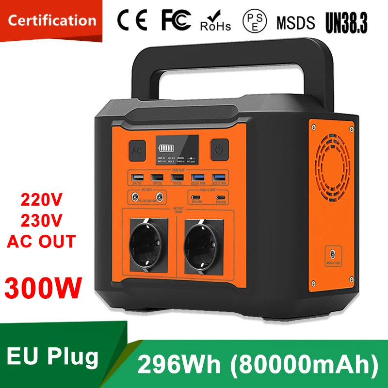 GKFLY Tragbare Power Station 80000mAh Solar Generator für Camping Notfall Outdoor Energie