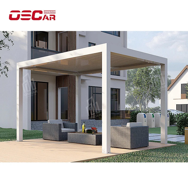 Motorisierte Aluminium Pergola mit wasserdichtem Lamellendach
