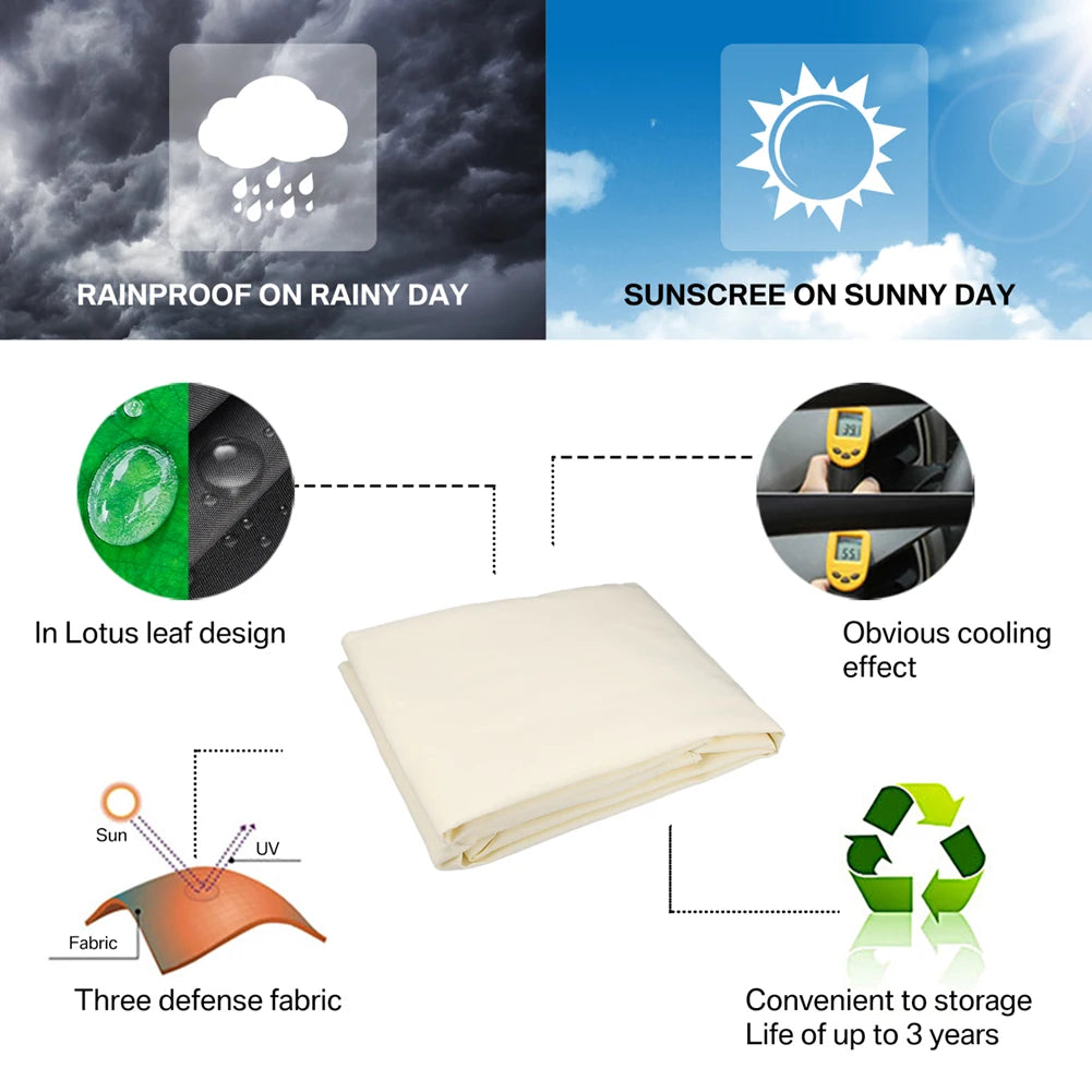 Wasserdichter Sonnenschirm Sunshade Schutz Sonnensegel Markise Camping Schattentuch Groß Für Outdoor-Camping Garten Terrasse 40% RABATT