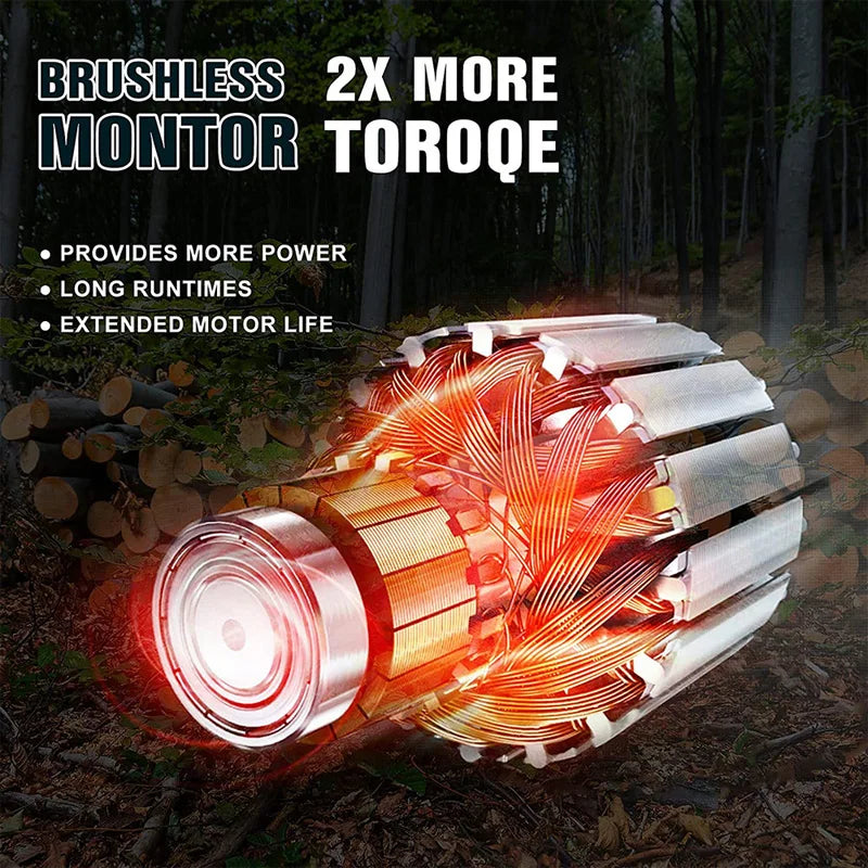 SEESII 8 Zoll Brushless Kettensäge Mit Akku 1500W Tragbare Akku-Kettensäge Garten Ast Baum Beschneiden Elektrowerkzeuge