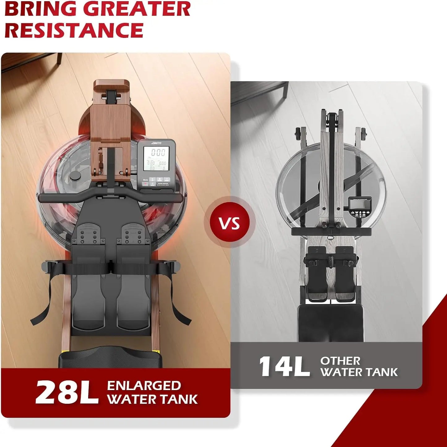 JOROTO MR280 Wasser Rudergerät aus massiver Eiche