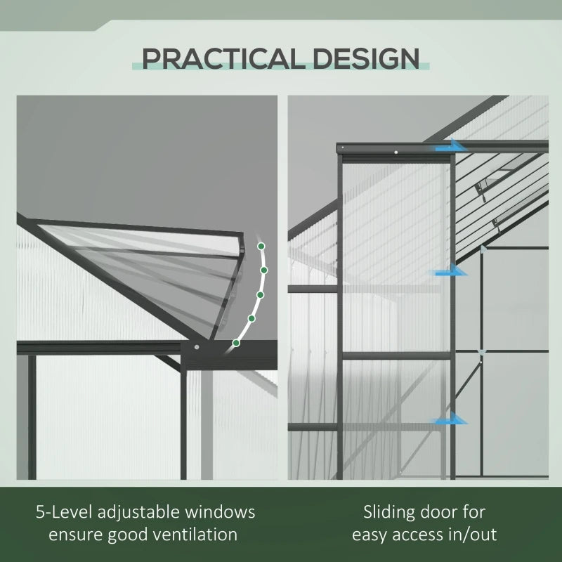 Geräumiges Aluminium Gewächshaus für Pflanzen