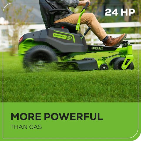 60V 42\" Akku-Rasenmäher mit Elektroantrieb (4) 8,0 Ah Batterien und (2) Dualport-Turbo-Ladegeräte