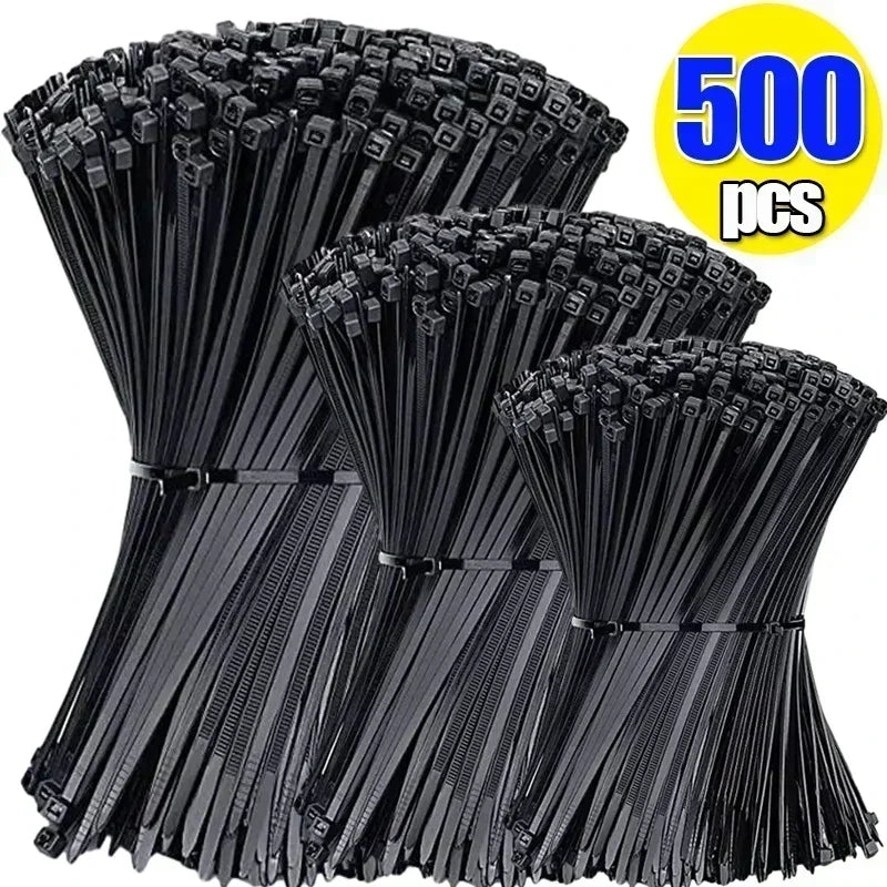 500/100 Stück Nylon Kabelbinder Selbstverriegelnde Kabelbinder Schlaufen Verstellbare Kabelbündelung