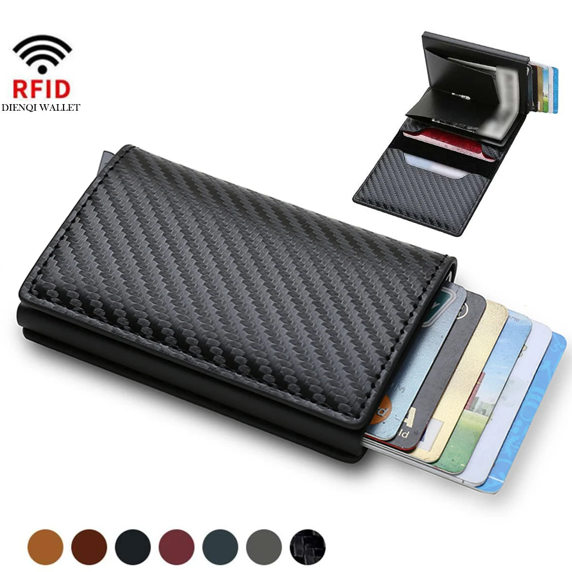 Carbon Fiber Slim Aluminium RFID Wallet
