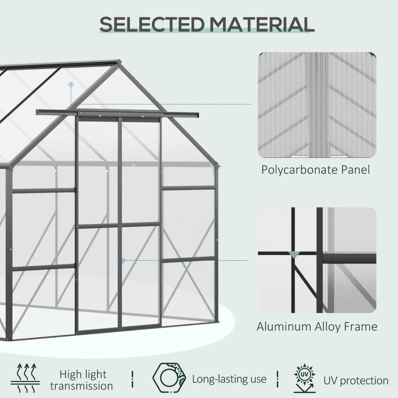 Geräumiges Aluminium Gewächshaus für Pflanzen