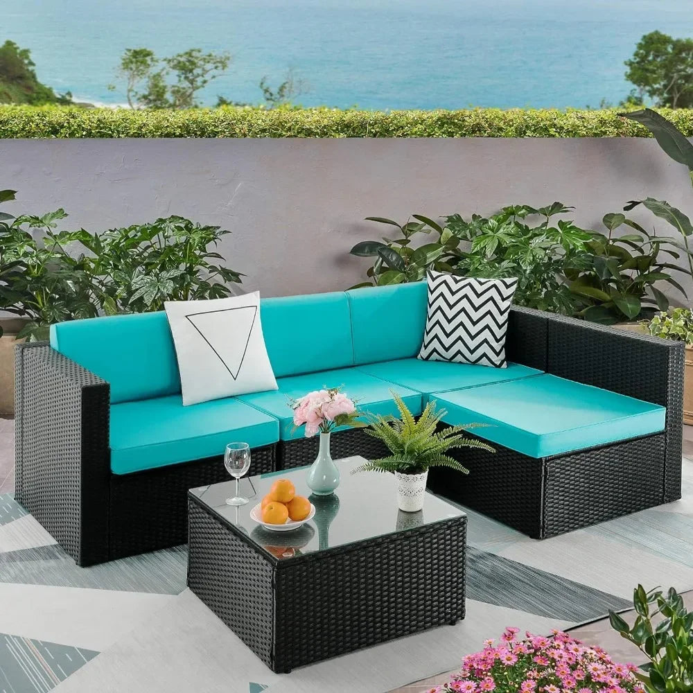 Premium Rattan Sectional Patio Sofa Set