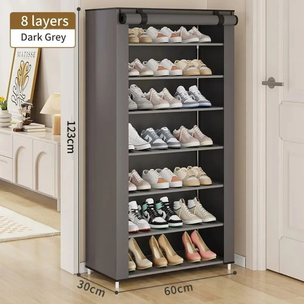 Schuhablage Organizer Staubdichtes Schuhschrank Multilayer Minimalistisches Nonwoven-Möbel Platzsparende Schränke Schuhregal