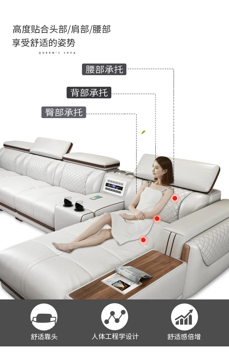 Modernes Italienisches Ledersofaset