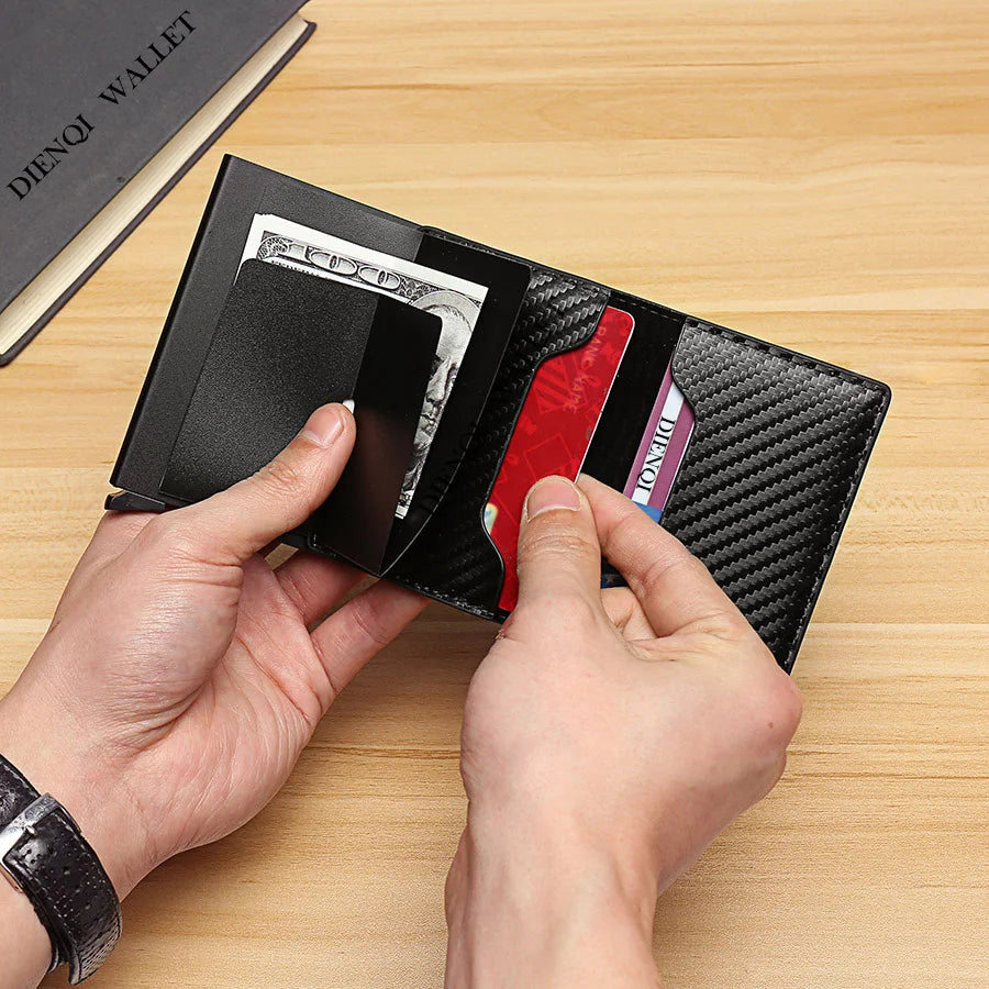 Carbon Fiber Slim Aluminium RFID Wallet