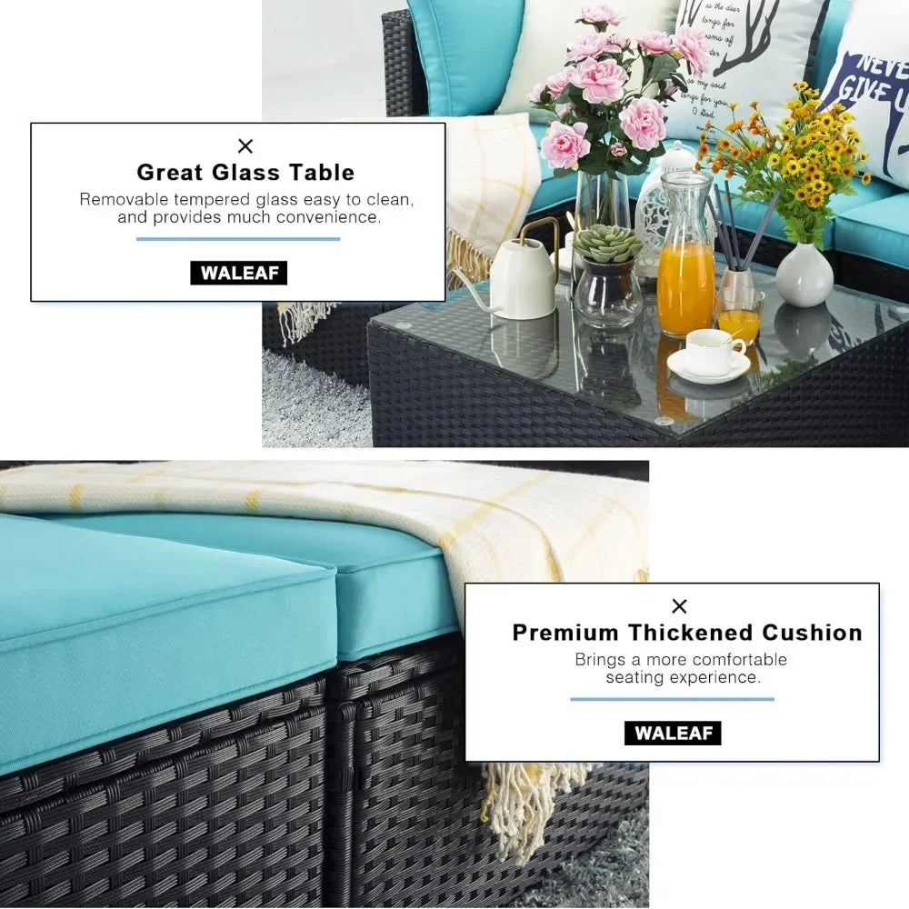 Premium Rattan Sectional Patio Sofa Set