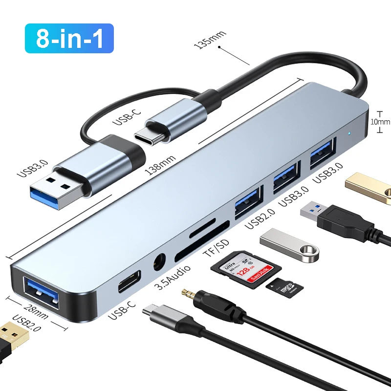 USB-C Hub 8-IN-2 für Macbook Pro