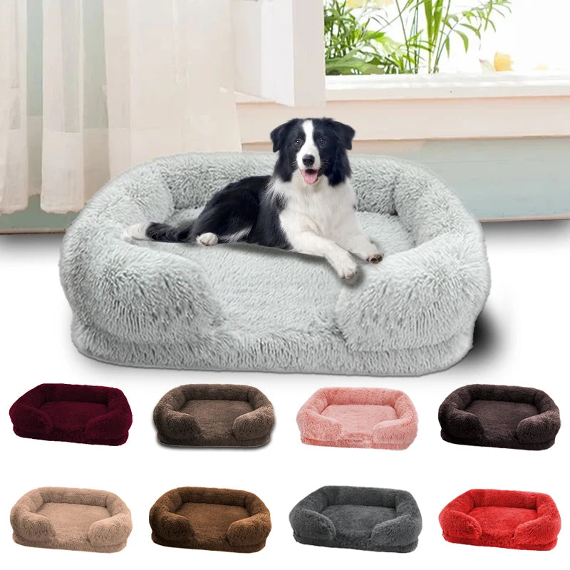 Neues Großes Hundebett Plüsch Haustierbett Winter Dickes Pad Hundeschlafbett , Abnehmbares Pad Hund Kleines Großes Hundesquare-Kennel