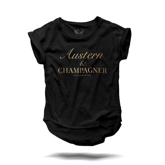 Austern & Champagner - Fashionshirt Schwarz