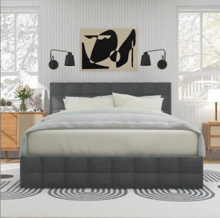 Polsterbett aus Leinen 160x200 – Eleganz trifft auf praktischen Stauraum