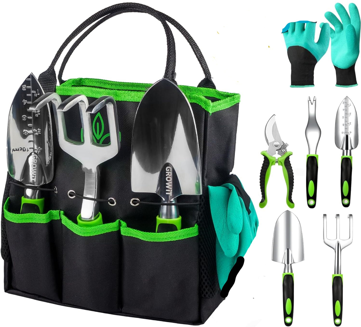 Premiumes Gartenwerkzeug Set - Rostfrei, Ergonomisch, 9-teilig