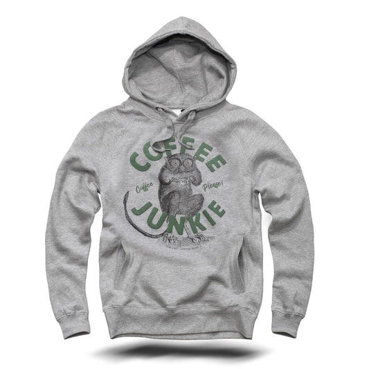 Coffee Junkie Hoodie grau