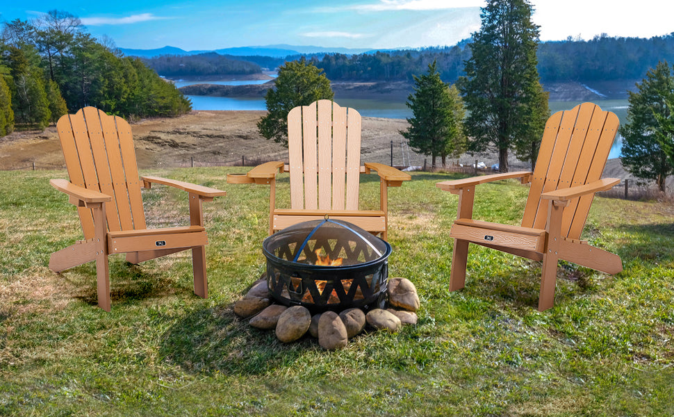 TALE Klappbarer Adirondack-Stuhl mit ausziehbarem Ottomanen und Becherhalter
