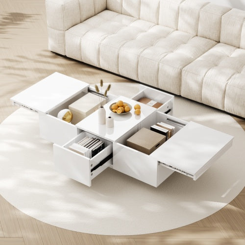 Couchtisch Hochglanz mit Push-Pull Stauraum