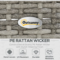 Polyrattan Gartenmöbel Set 6-teilig Hellgrau - 3-Sitzer Sofa, 2 Sessel, 2 Hocker, Glastisch