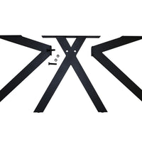 Esstisch Leeds Eiche Massiv 160-240cm - Spider Gestell Schwarz Metall