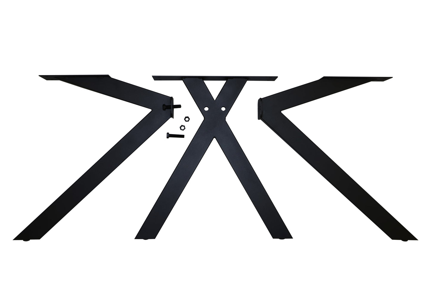 Esstisch Leeds Eiche Massiv 160-240cm - Spider Gestell Schwarz Metall