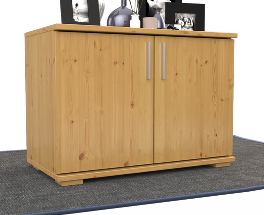 Nobis Kommode Sideboard | 2 Türig | 57cm hoch | 100% Bio Kiefer Massivholz