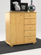 Anika Kommode Sideboard | Anrichte | 5-Schubladen | 1-Türig | 100% Bio Kiefer Massivholz