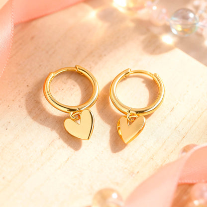 Ohrringe aus 925er Sterling-Silber, hängende Herzchen