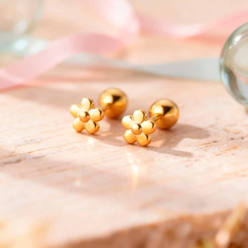 Ohrstecker aus 925er Sterling-Silber, Mini-Blümchen