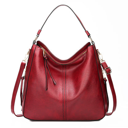Hobos Zipper Bucket Bags With Adjustable Shoulder-strap Handbags Temperament High Capacity Messenger Shoulder Bag For Women