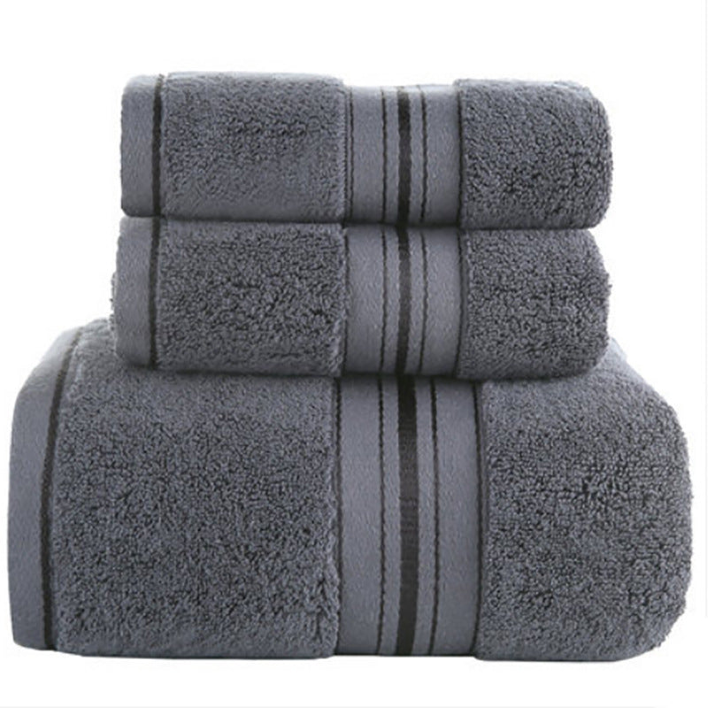 Baumwoll-Handtuch Set 3-teilig - Badetuch 70x150cm + 2 Handtücher 34x75cm