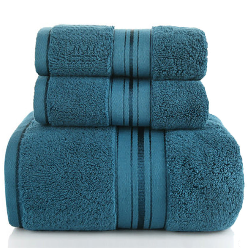 Baumwoll-Handtuch Set 3-teilig - Badetuch 70x150cm + 2 Handtücher 34x75cm