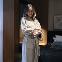 100% Bio-Baumwolle Unisex Bademantel - Beige