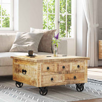 Einzigartiger Couchtisch aus recyceltem Mangoholz