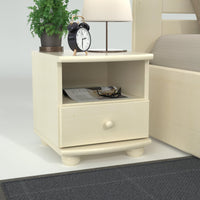 Claudia Kiefer Massivholz Nachttisch Nachtschrank | 1-Schublade und 1 Regal | 100% Bio Kiefer