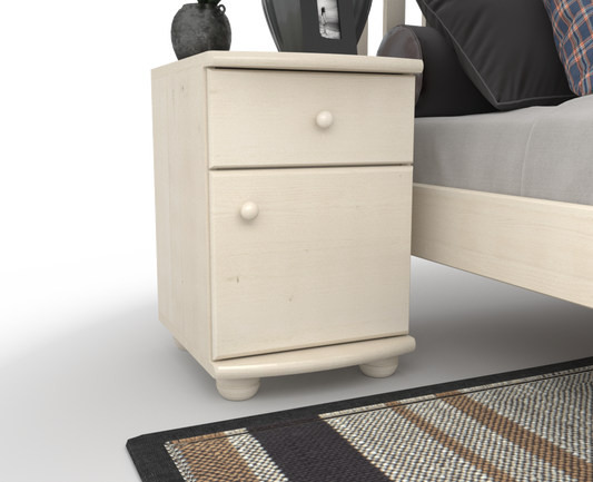 Claudia Kiefer Massivholz Nachttisch Nachtschrank | 1-Schublade 1-Türig | 100% Bio Kiefer