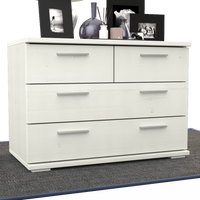 Nobis Kommode Sideboard | Anrichte | 4-Schubladen | 57cm hoch | 100% Bio Kiefer Massivholz