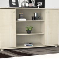 Anika Kommode | Sideboard | Anrichte | 2-Türig | Mitte offene Regale | 100% Bio Kiefer Massivholz