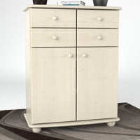 Anika Kommode Sideboard | Anrichte | 2-Türig | 4 Schubladen | 100% Bio Kiefer Massivholz