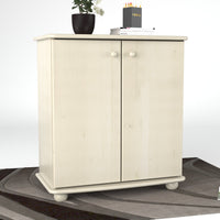 Anika Kommode 93er | Sideboard | Anrichte | 2-Türig mit Regalfächer | 100% Bio Kiefer Massivholz