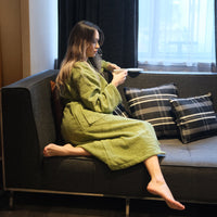 100% Bio-Baumwolle Unisex Bademantel - Olivgrün