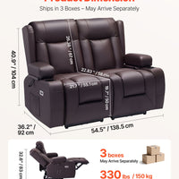 Loveseat Relaxsofa elektrisch – Heizung, Massage & USB-Ports