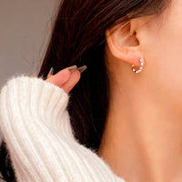 Ohrringe aus 925er Sterling-Silber, Glieder-Creole