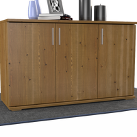 Nobis Kommode Sideboard | Anrichte | 3-Türig mit Regalböden | 100% Bio Kiefer Massivholz