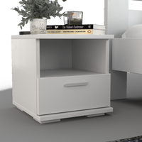 Nobis Kiefer Massivholz Nachttisch Nachtschrank | 1-Schublade und 1 Regal | 100% Bio Kiefer