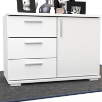 Nobis Kommode Sideboard 1-Türig 3 Schubladen 100% Bio Kiefer Massivholz