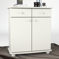 Anika Kommode Sideboard | Anrichte | 2-Schubladen 2-Türig 2-Regalfächer | 100% Bio Kiefer Massivholz