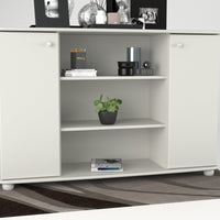 Anika Kommode | Sideboard | Anrichte | 2-Türig | Mitte offene Regale | 100% Bio Kiefer Massivholz